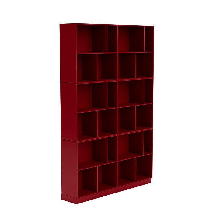 Montana Read Spacious Bookshelf With 7 Cm Plinth, Beetroot Red