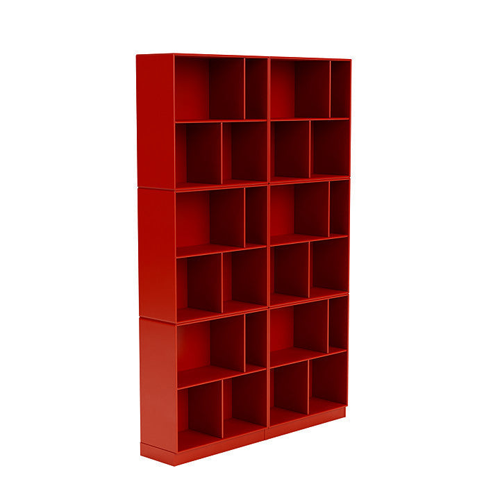 Montana Read Spacious Bookshelf With 7 Cm Plinth, Rosehip Red