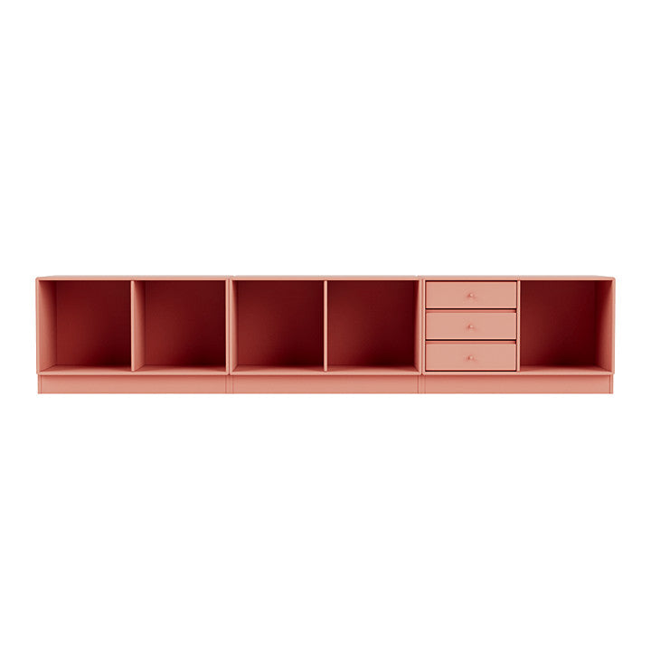 Montana Rest Bench With 7 Cm Plinth, Rhubarb Red