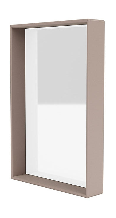 Montana Shelfie Mirror With Shelf Frame, Mushroom Brown