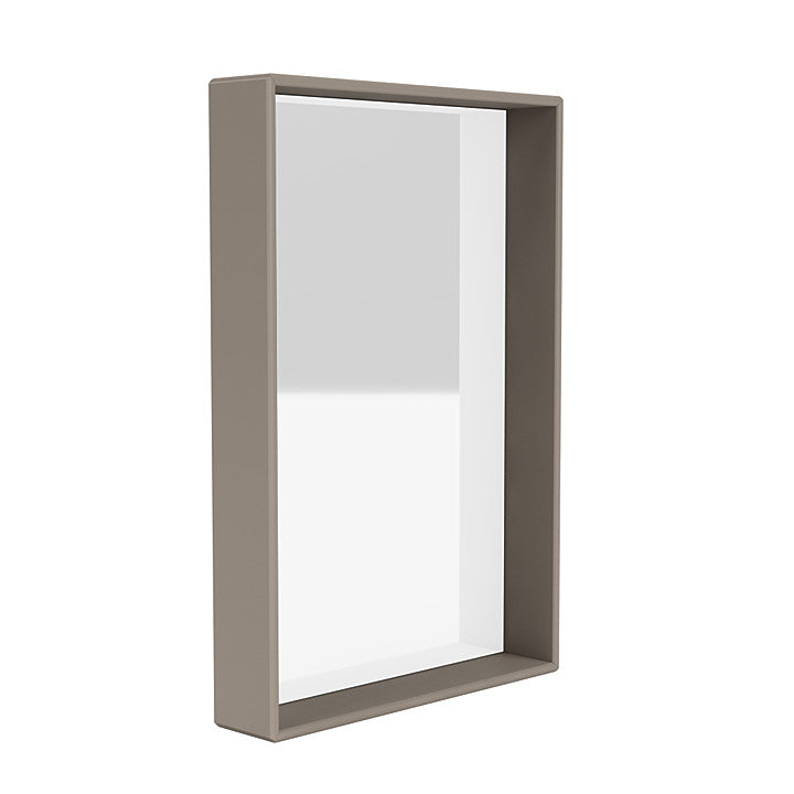 Montana Shelfie Mirror With Shelf Frame, Truffle Grey