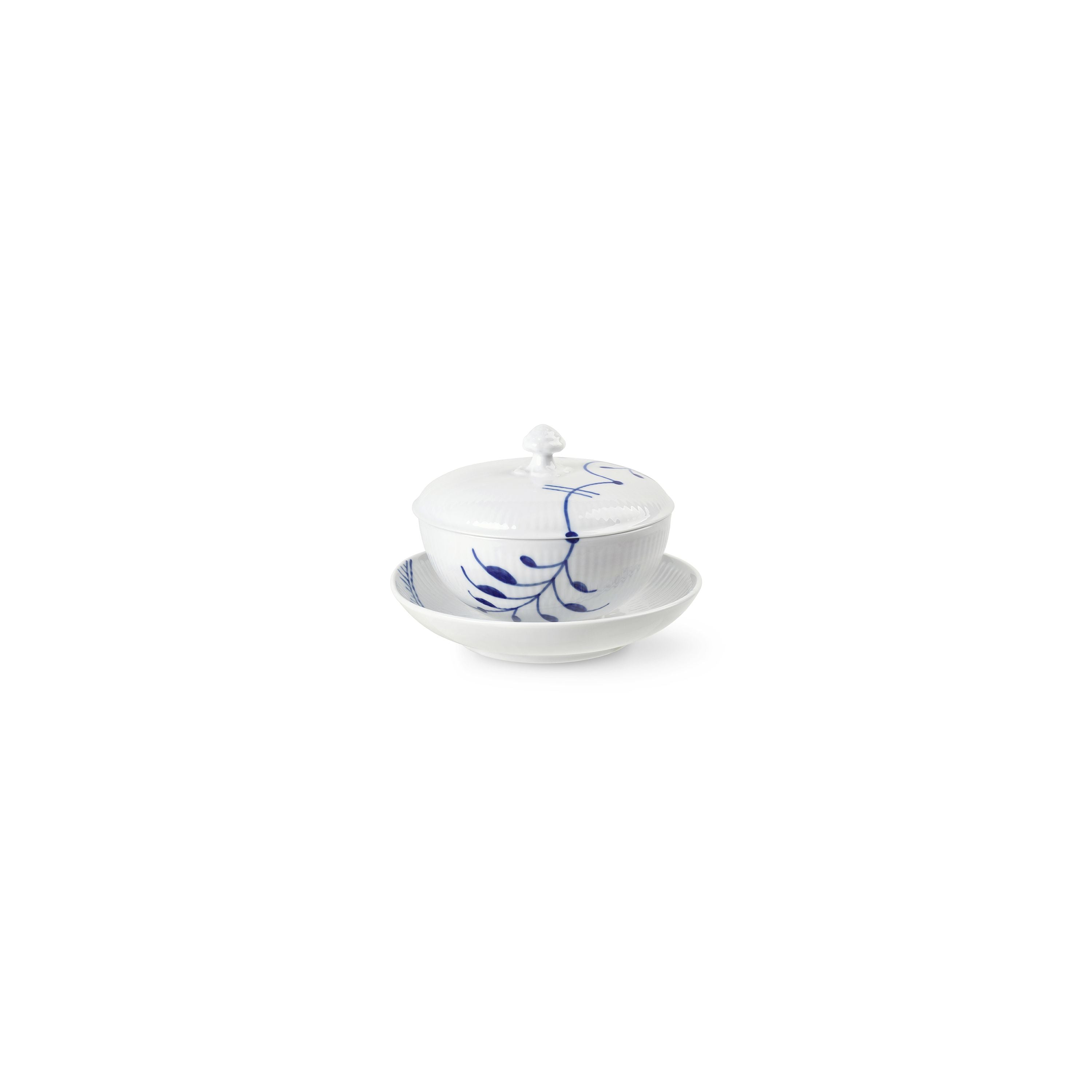 Royal Copenhagen Blue Fluted Mega Serving Bowl Mid Lid And Saucer, 38 Cl