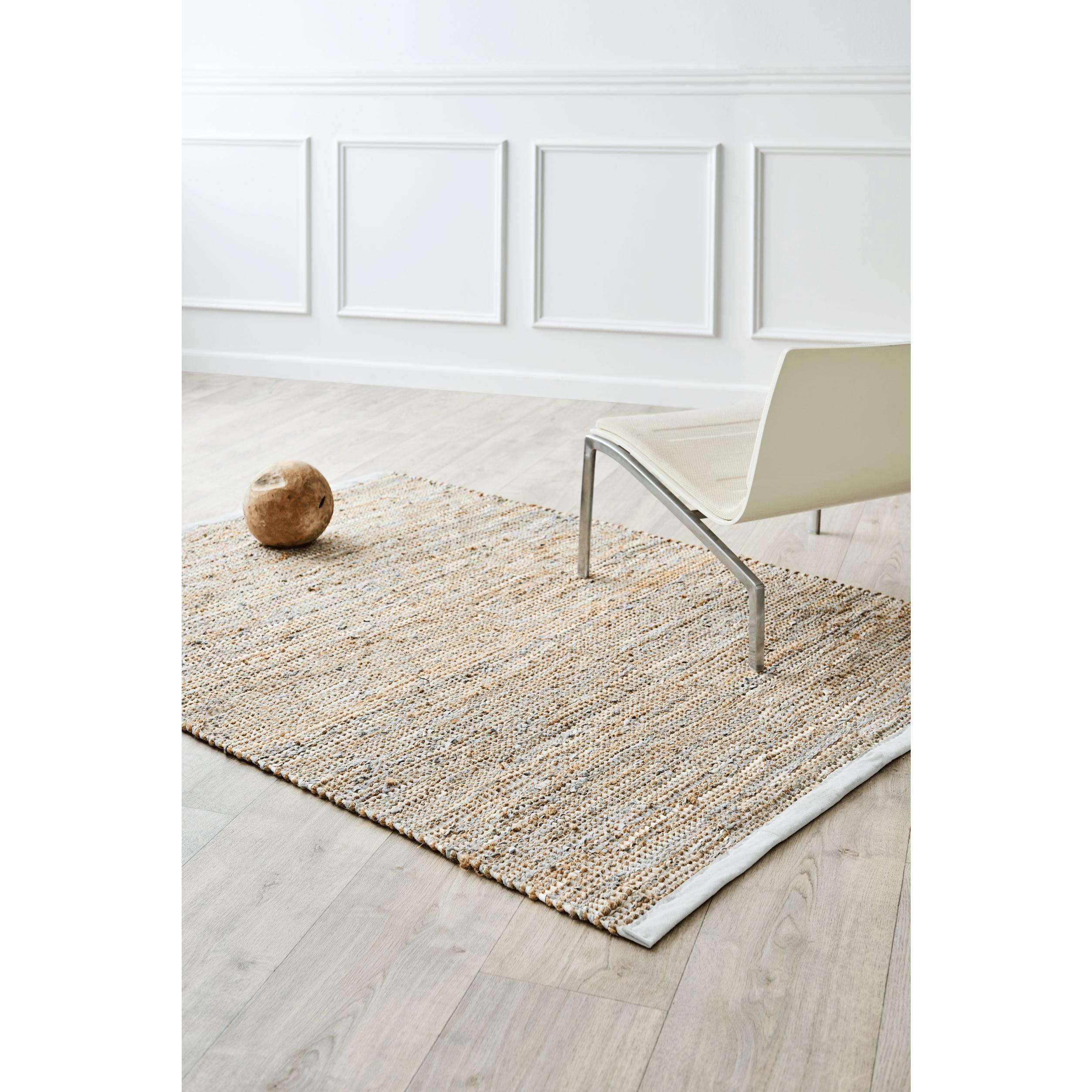 Rug Solid Jute Rug Smooth Grey, 75 X 200 Cm