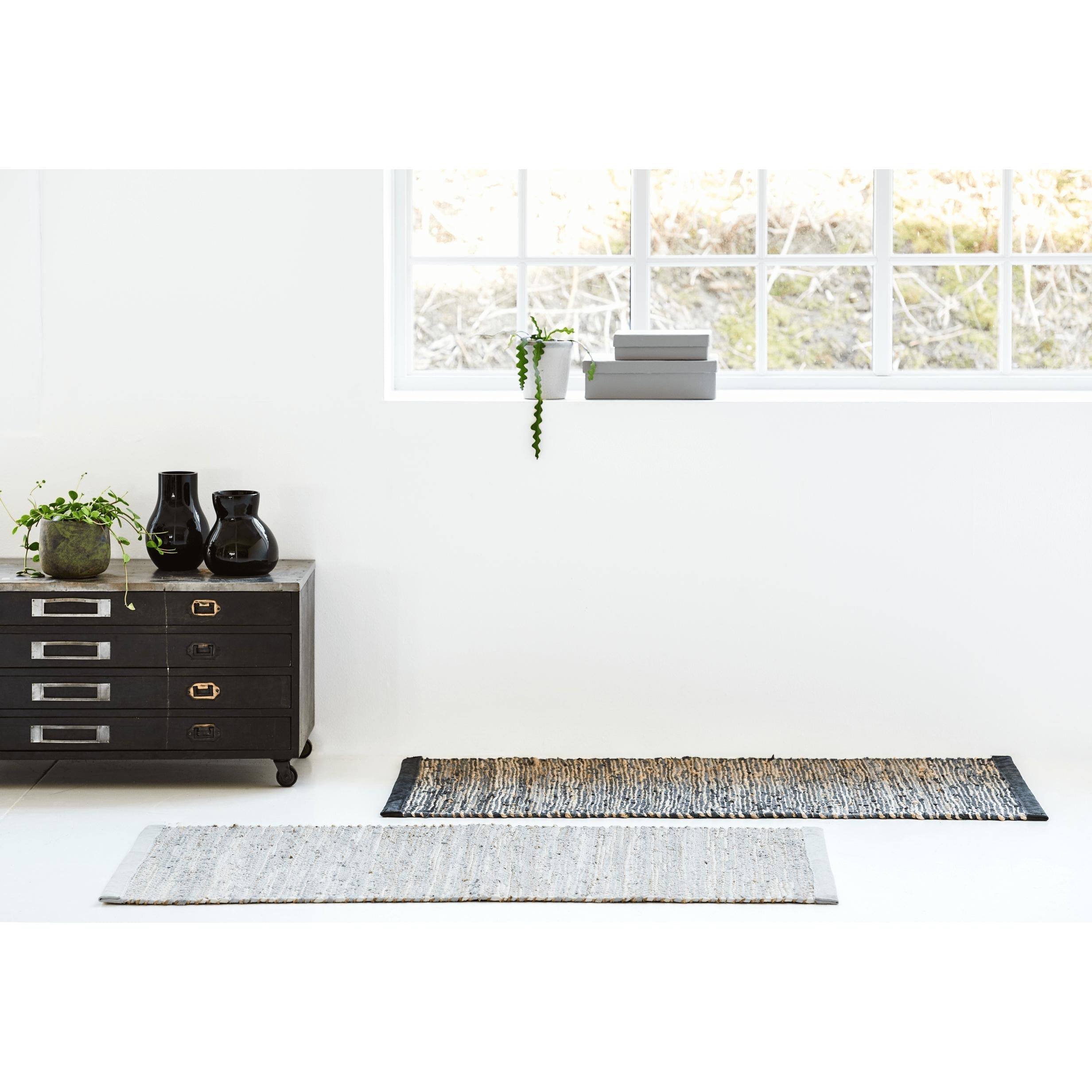 Rug Solid Jute Rug Smooth Grey, 75 X 200 Cm