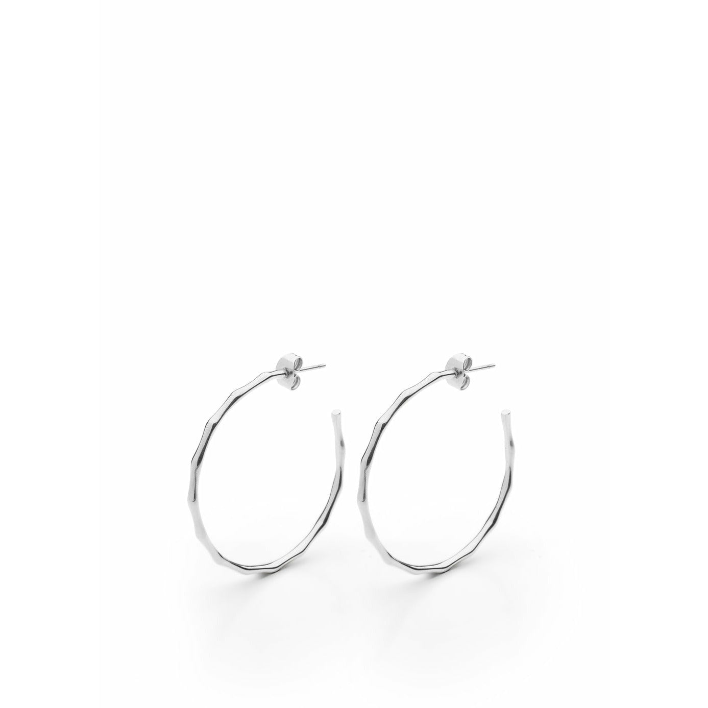 Skultuna Bambou Earrings Polished Steel, ø3,5 Cm