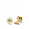 Skultuna Crown Gold Cufflink ø1,7 Cm, Ivory White