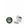 Skultuna Crown Silver Cufflink ø1,7 Cm, Racing Green