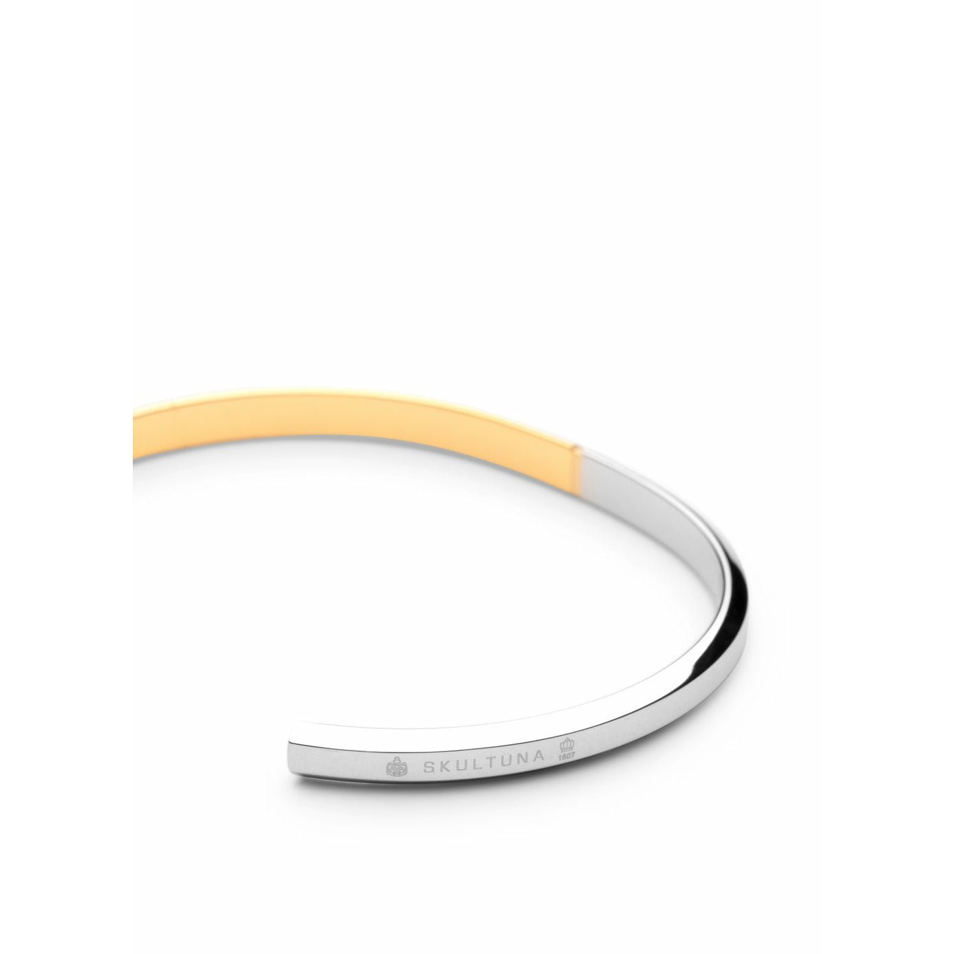 Skultuna Icon Thin Bracelet Large Polished Steel/Gold Plated, ø18,5 Cm