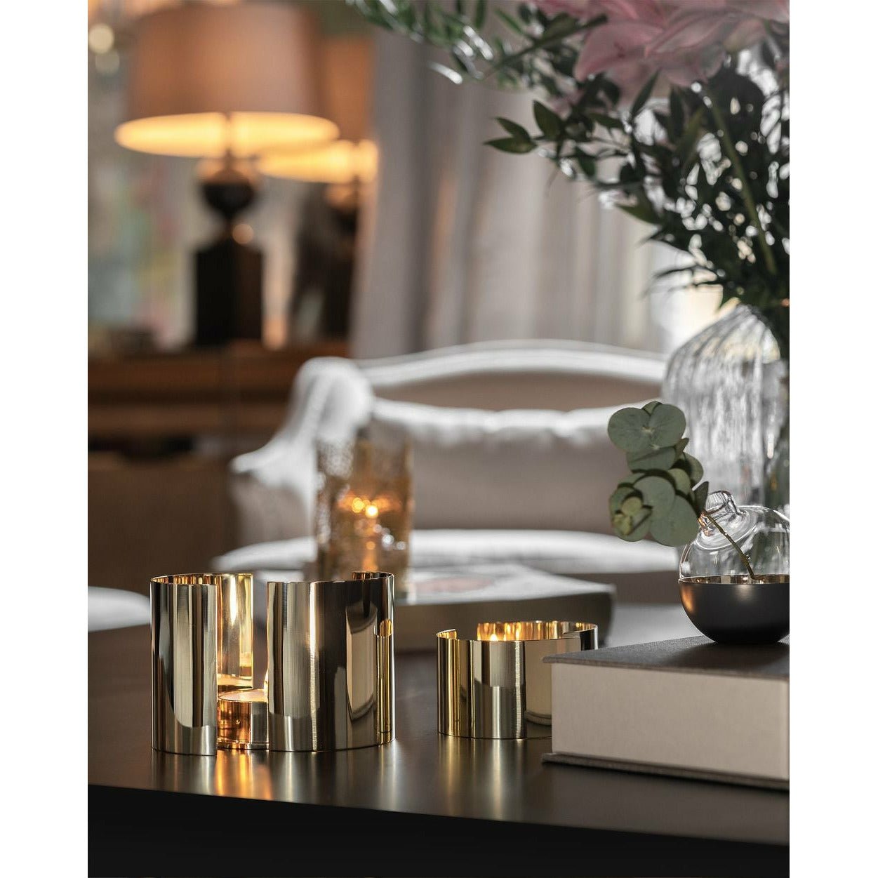 Skultuna Infinity Candlestick Large, Brass