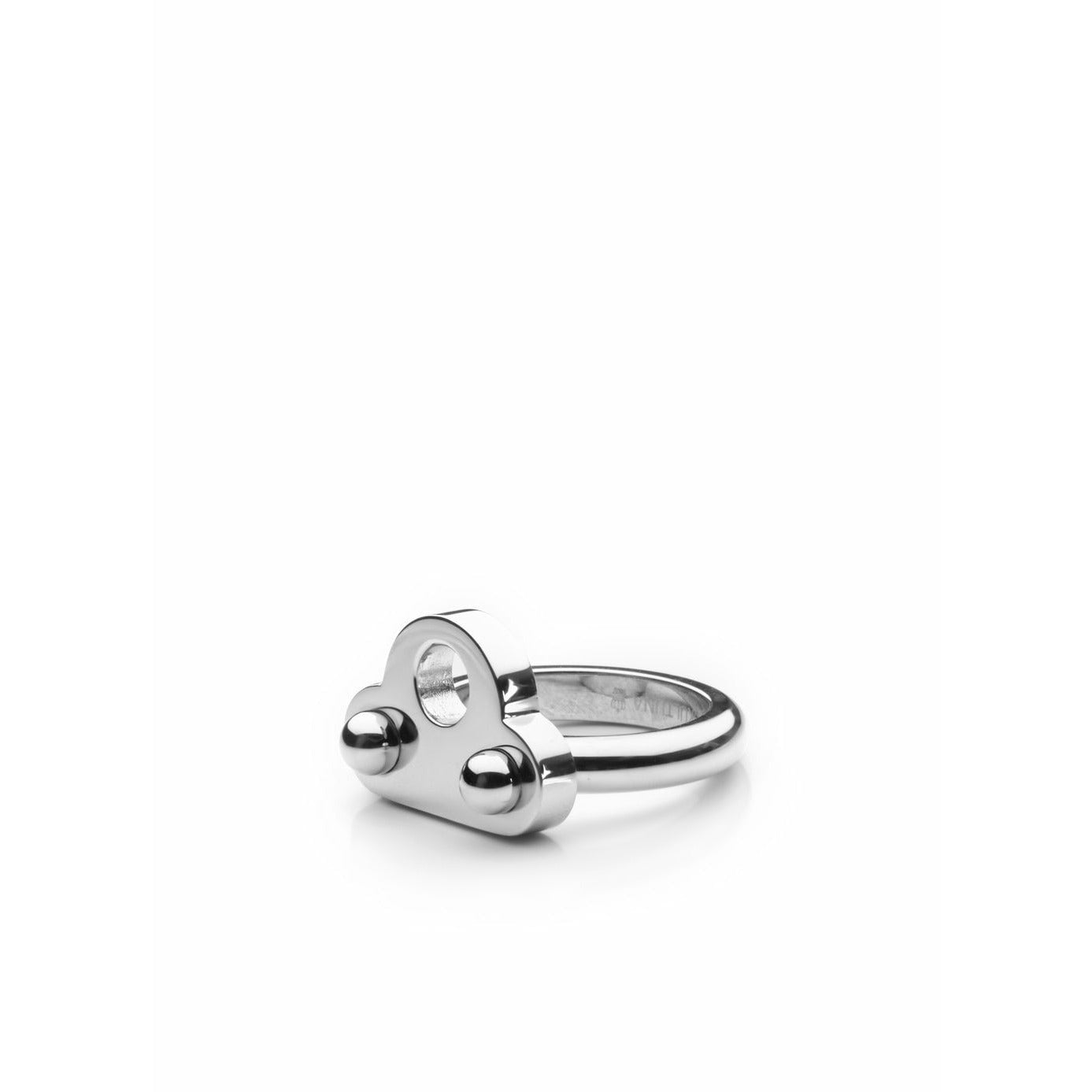 Skultuna Key Signet Ring Medium Polished Steel, ø1,81 Cm