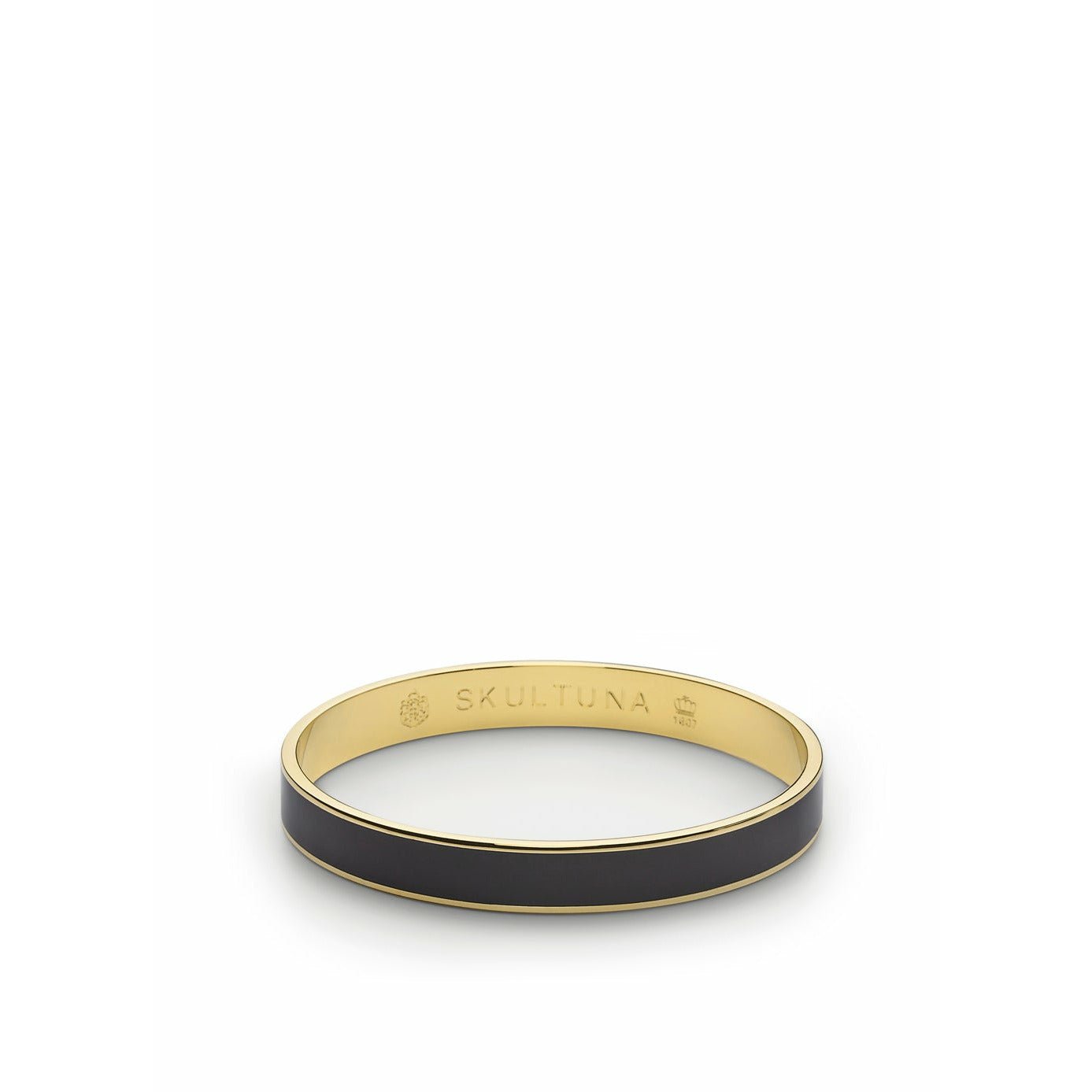 Skultuna Plain Bangle With Lock Small ø14,5 Cm, Black