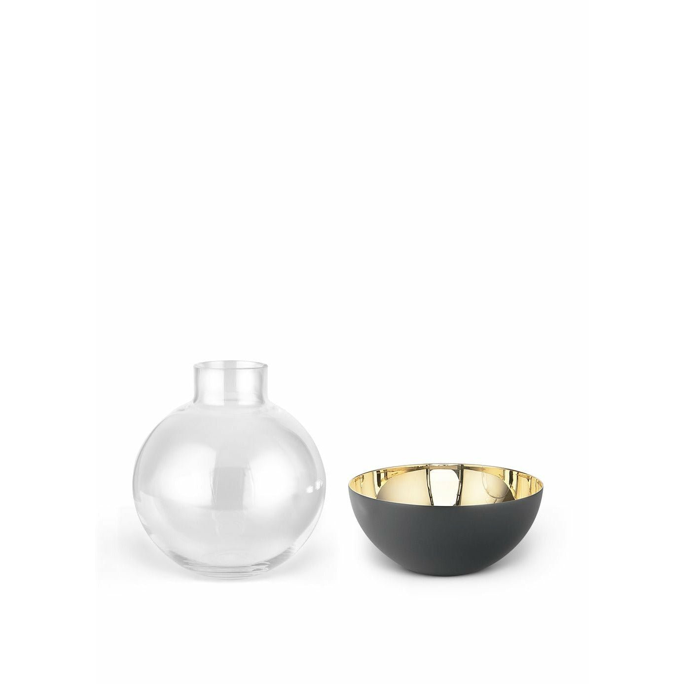 Skultuna Pomme Vase & Candlestick Small, Dark Grey