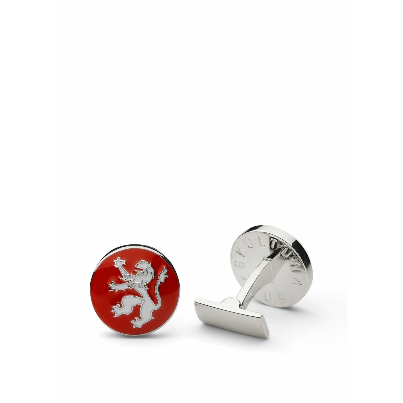 Skultuna The Lion Cufflink ø1,7 Cm, Red/White