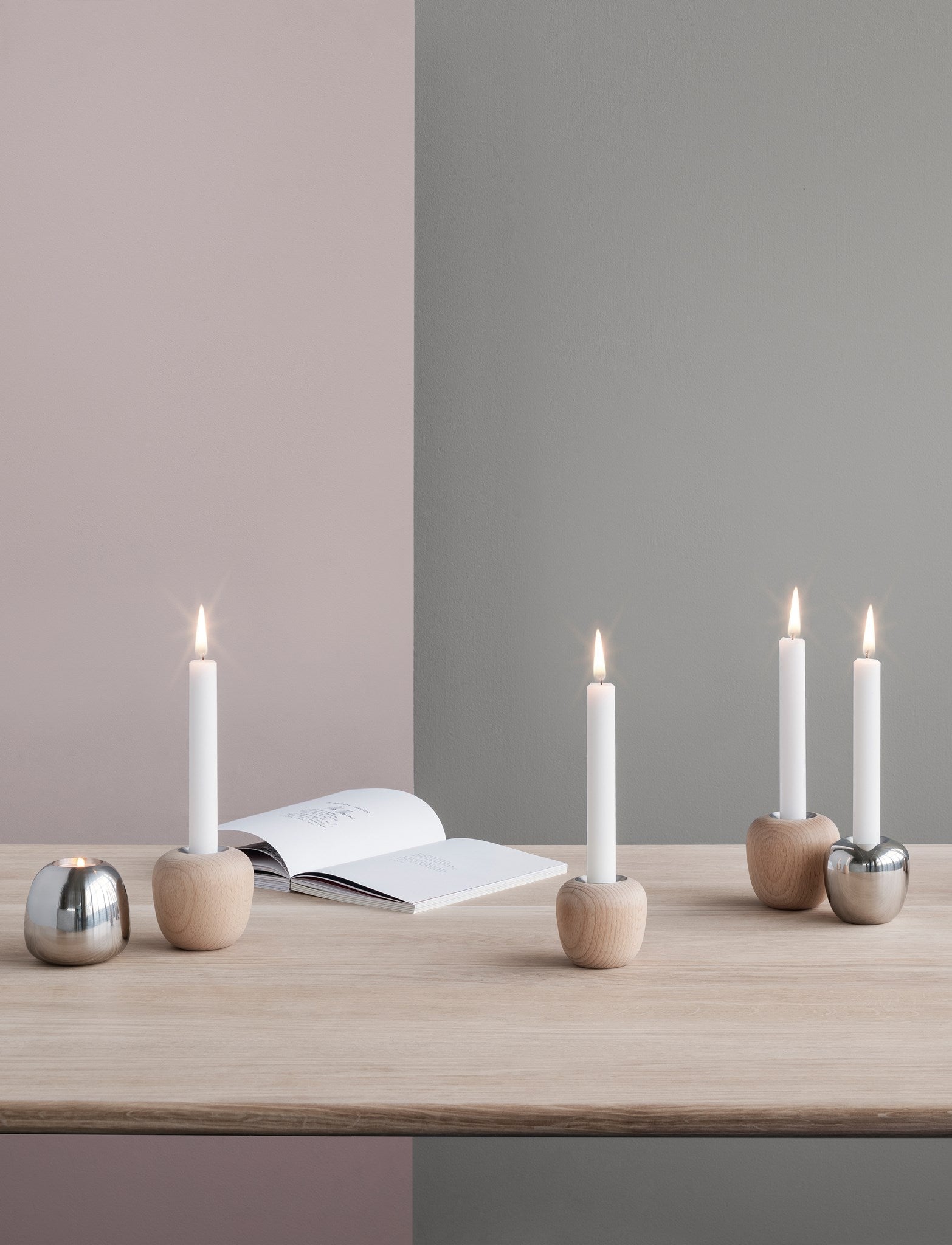 Stelton Ora Candlestick 6,5 Cm, Beech Wood