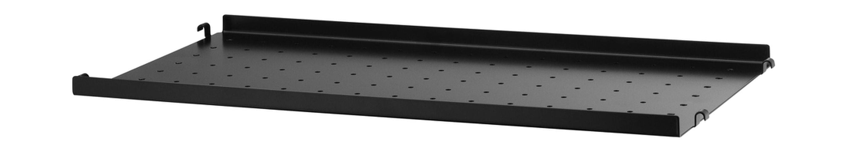 String Furniture String System Metal Shelf With Low Edge 30x58 Cm, Black