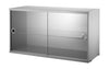 String Furniture String System Cabinet Element With Sliding Doors Made Of Glass, Grey