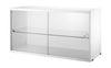 String Furniture String System Cabinet Element With Sliding Glass Doors, White