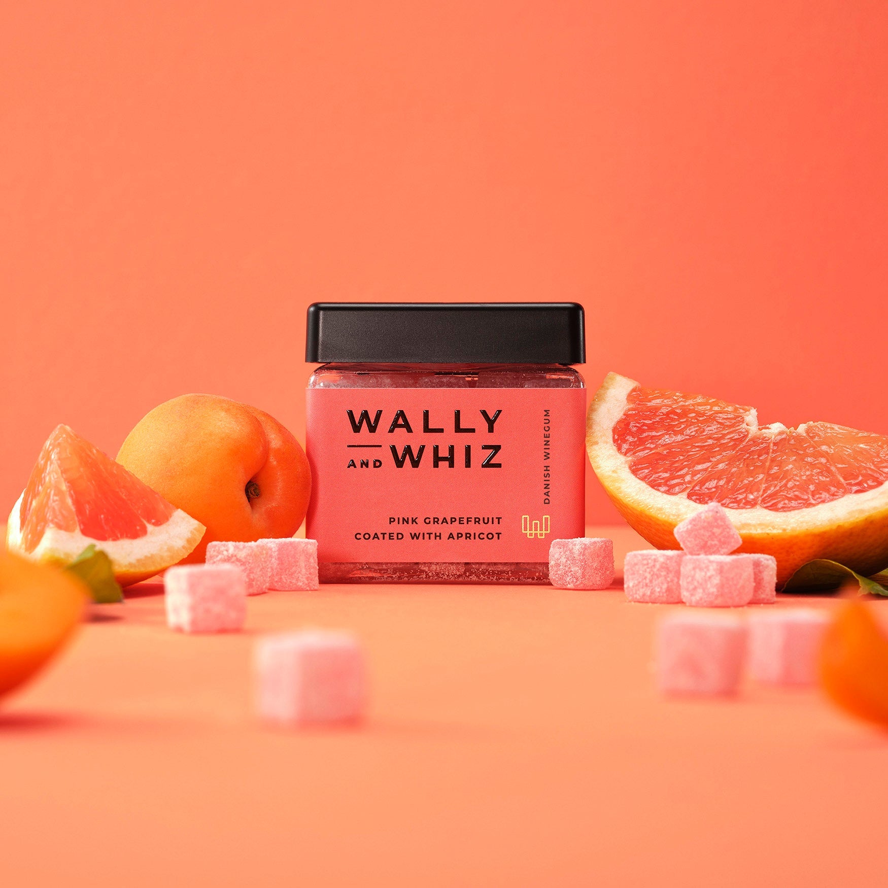 Wally And Whiz Wine Gum Cube, Pink Grapefruit With Apricots, 140g